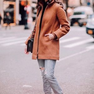 J.Crew wool lodge coat in tan color